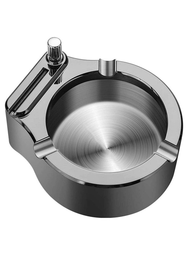 Retro Metal Ashtray, Ten Thousand Match Lighter Multifunction Ashtray for Men Gifts Home Office Decoration, Home Living Room Large Simple and Fashionable Office Ashtray - Image 1